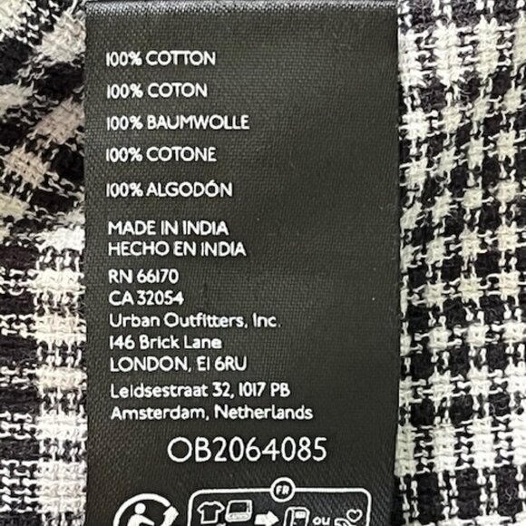 Free People Chrissie Mini Skirtall Dress in Black/White Gingham Medium NWOT - Picture 16 of 16